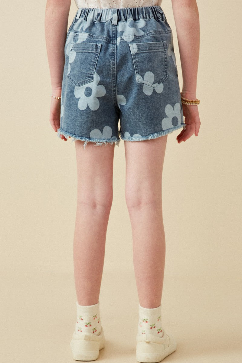 Lindsey Floral Denim Shorts