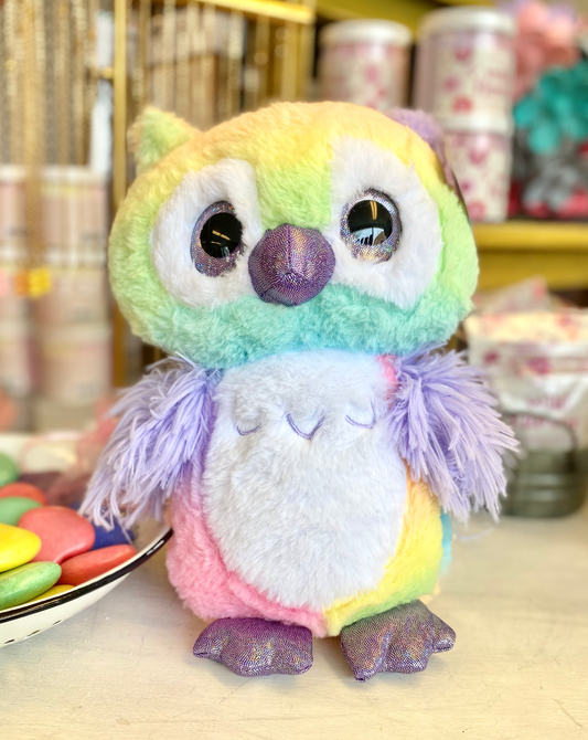Stuffed Animal - Rainbow Sherbet Standing Owl