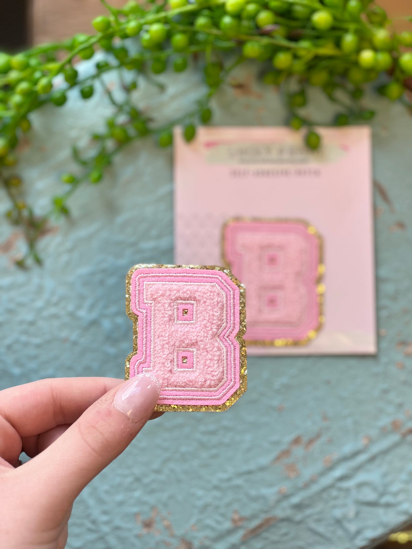 Chenille Letter Sticker - Pink