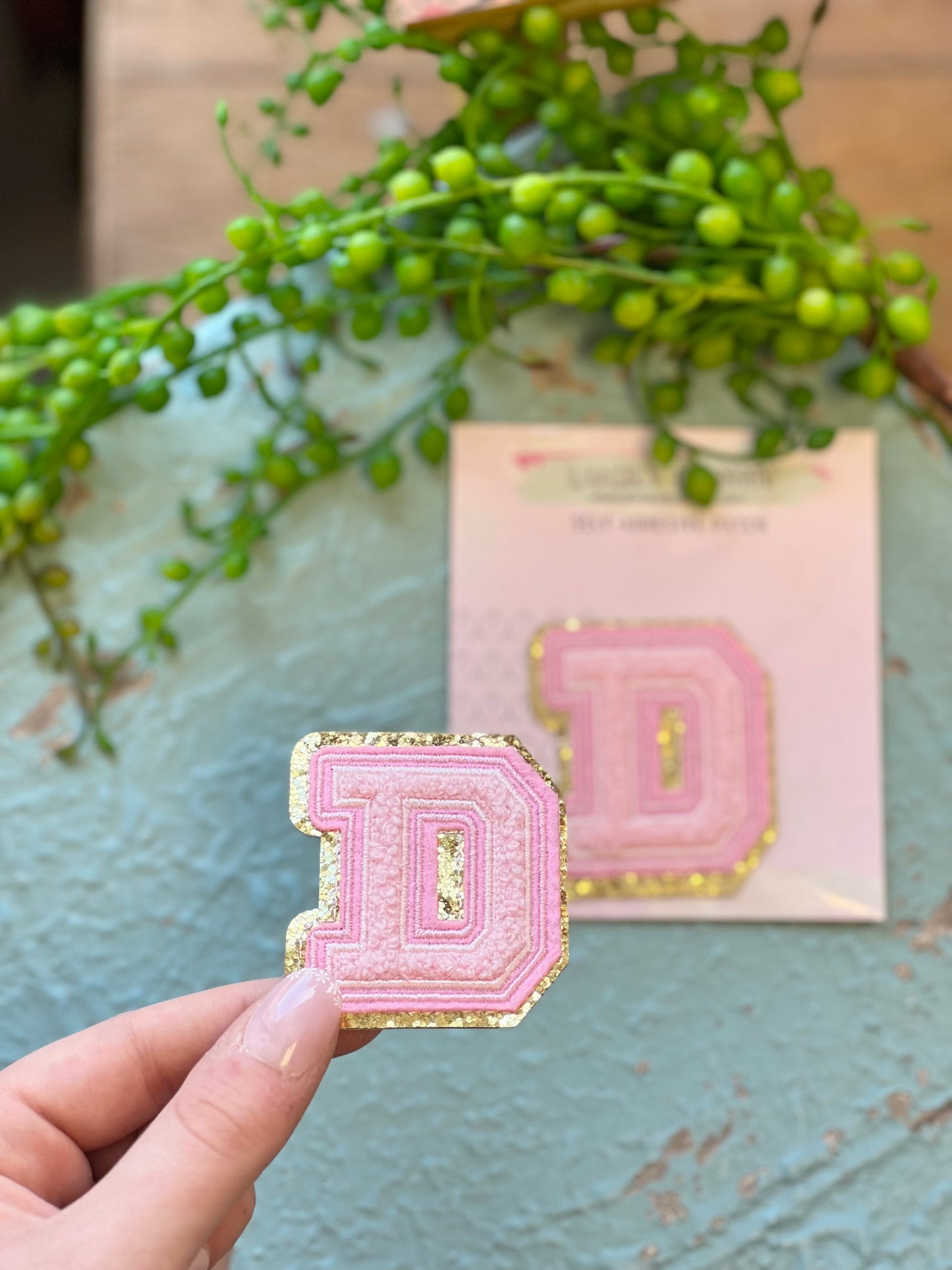 Chenille Letter Sticker - Pink