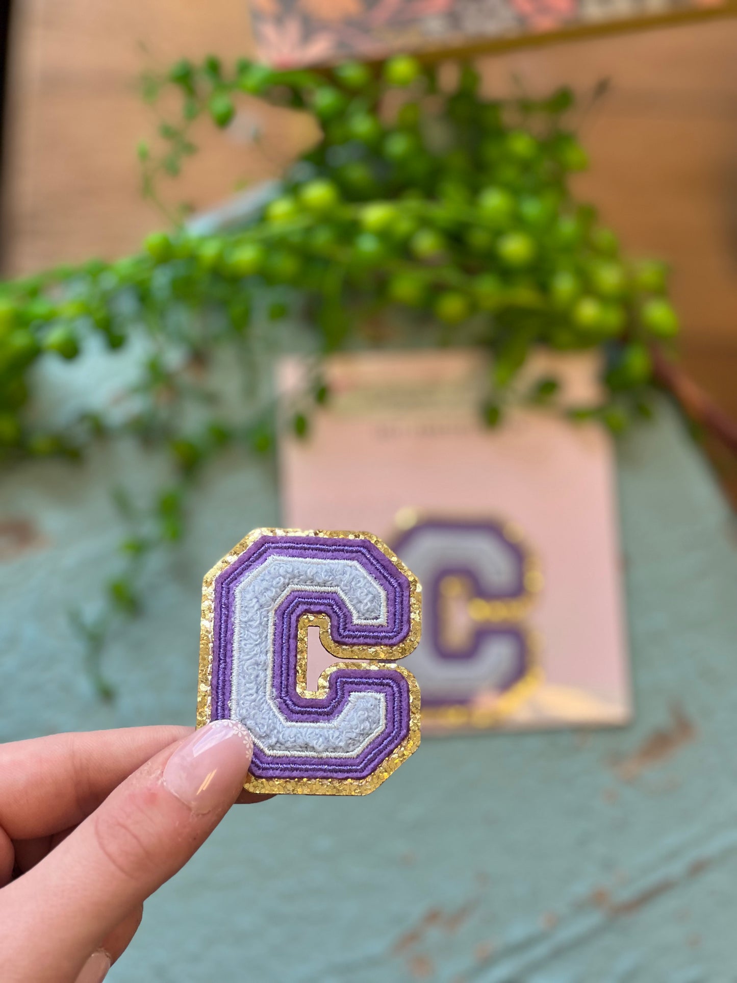 Chenille Letter Sticker - Purple