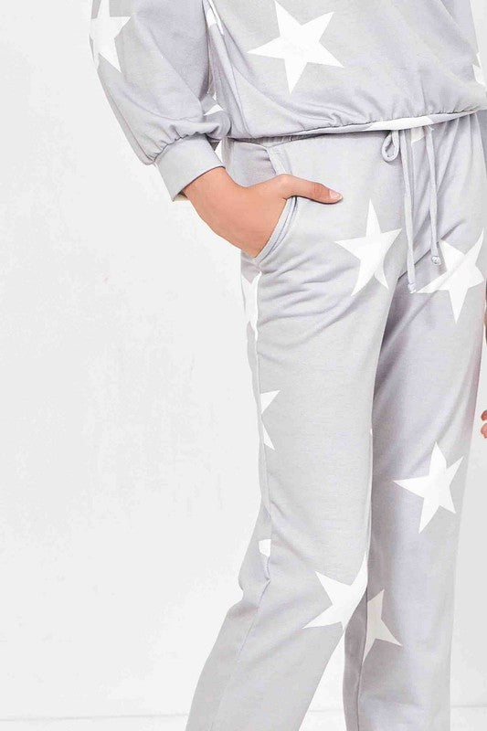 Kendall  Star Joggers-Grey
