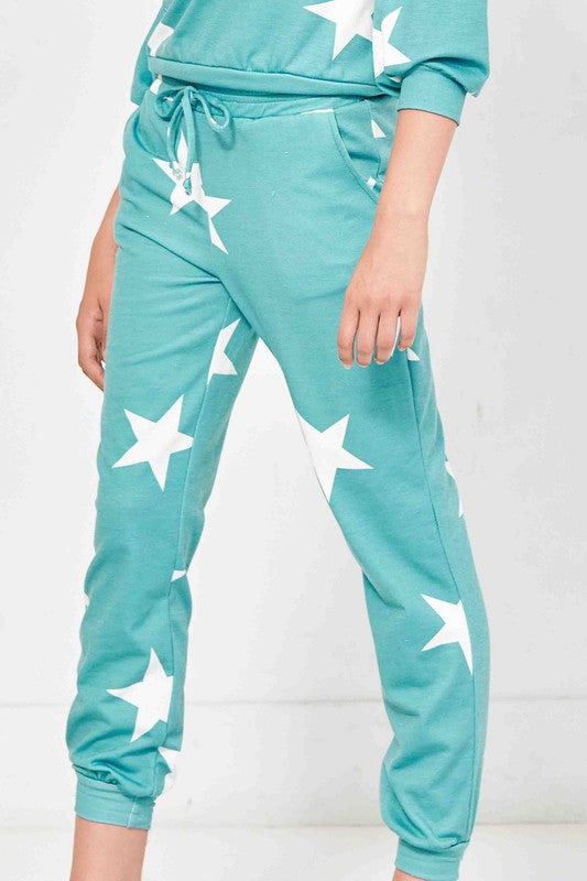 Kendall  Star Joggers-Teal