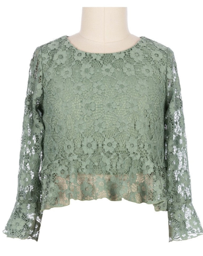 Catherine Lace Top - Sage