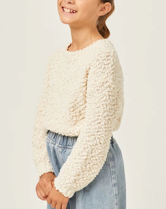 Brittany Popcorn Sweater - Cream