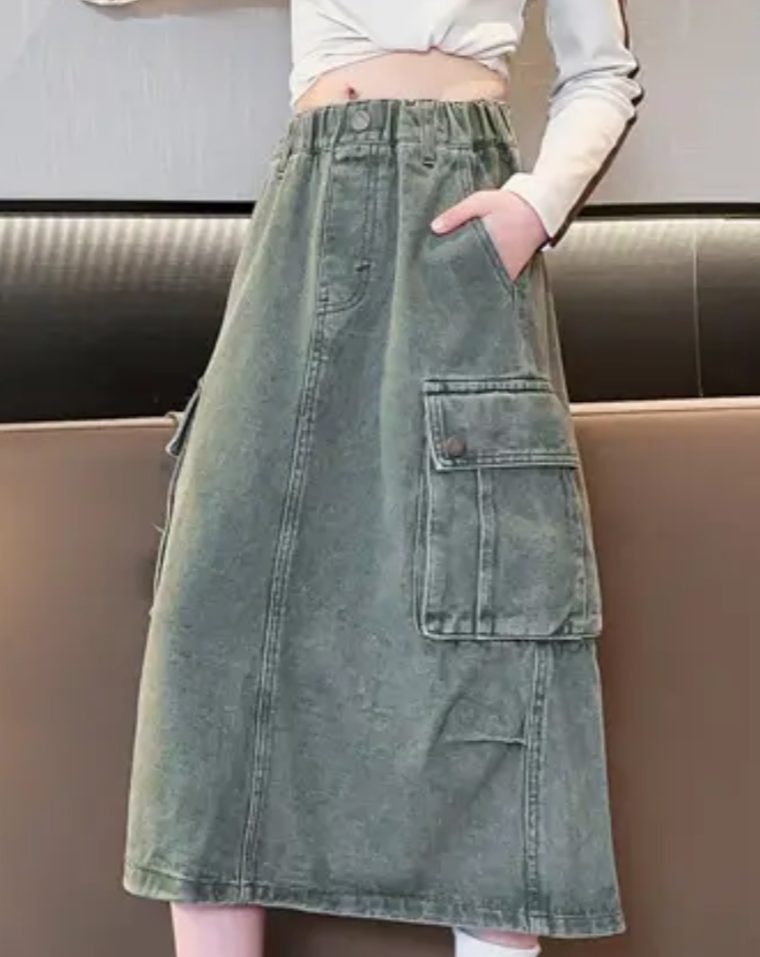 Hannah Long Denim Skirt