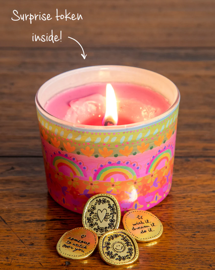 Surprise Candle - Rainbow Borders