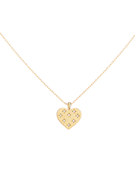 Pave Crystal Heart Charm Necklace