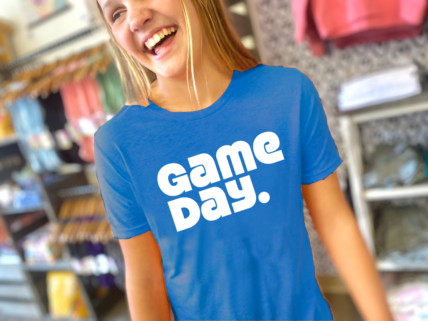 Graphic Tee - Game Day Blue/White