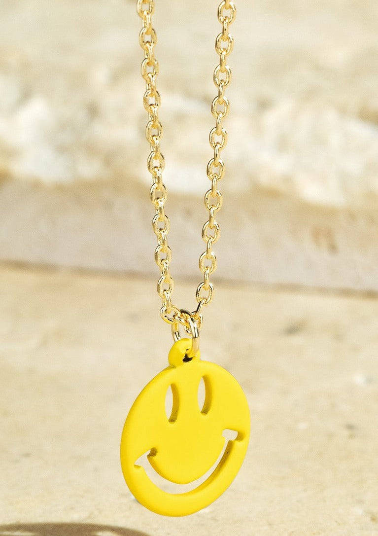 Yellow Smiley Face Necklace