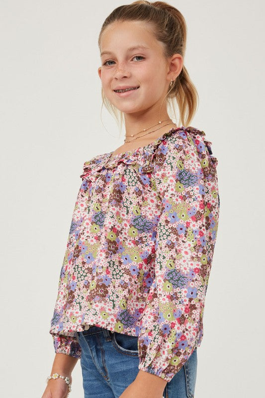 Emerson Smock Detail Floral Top