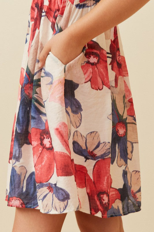 Lily Watercolor Floral Dress