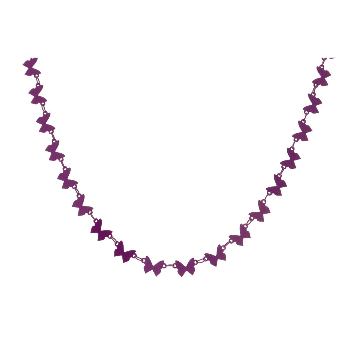 Metal Butterflies Necklace-Purple