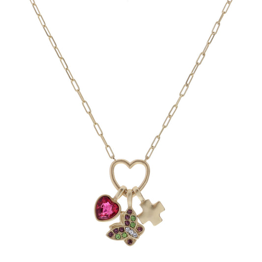 Charm Necklace-Heart/Butterfly/Cross