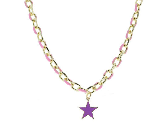 Enamel Chain Star Necklace