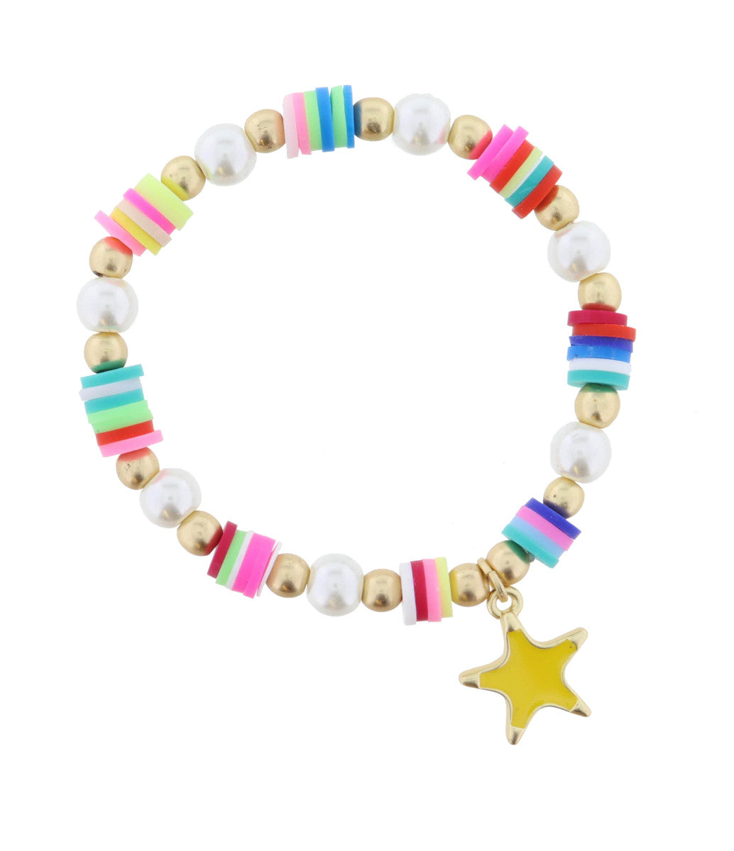 Multi Rainbow Rubber Sequin Bracelet