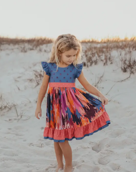 Chloe Mix Print Twirl Dress