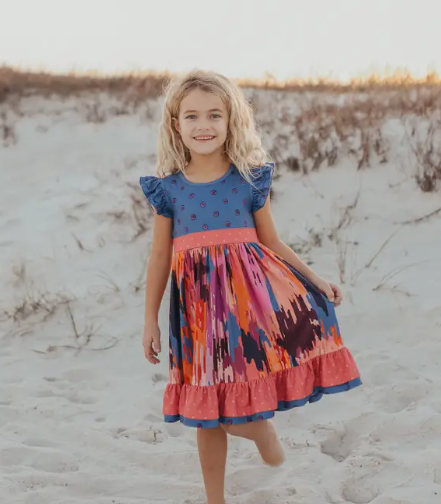 Chloe Mix Print Twirl Dress