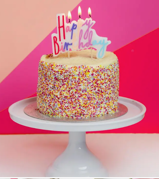 Pastel Happy Birthday Cake Topper